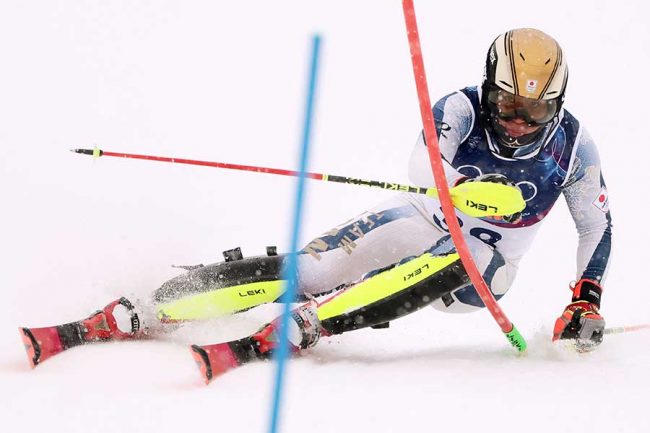 アルペンスキー男子回転に出場した相原史郎【写真：ロイター】