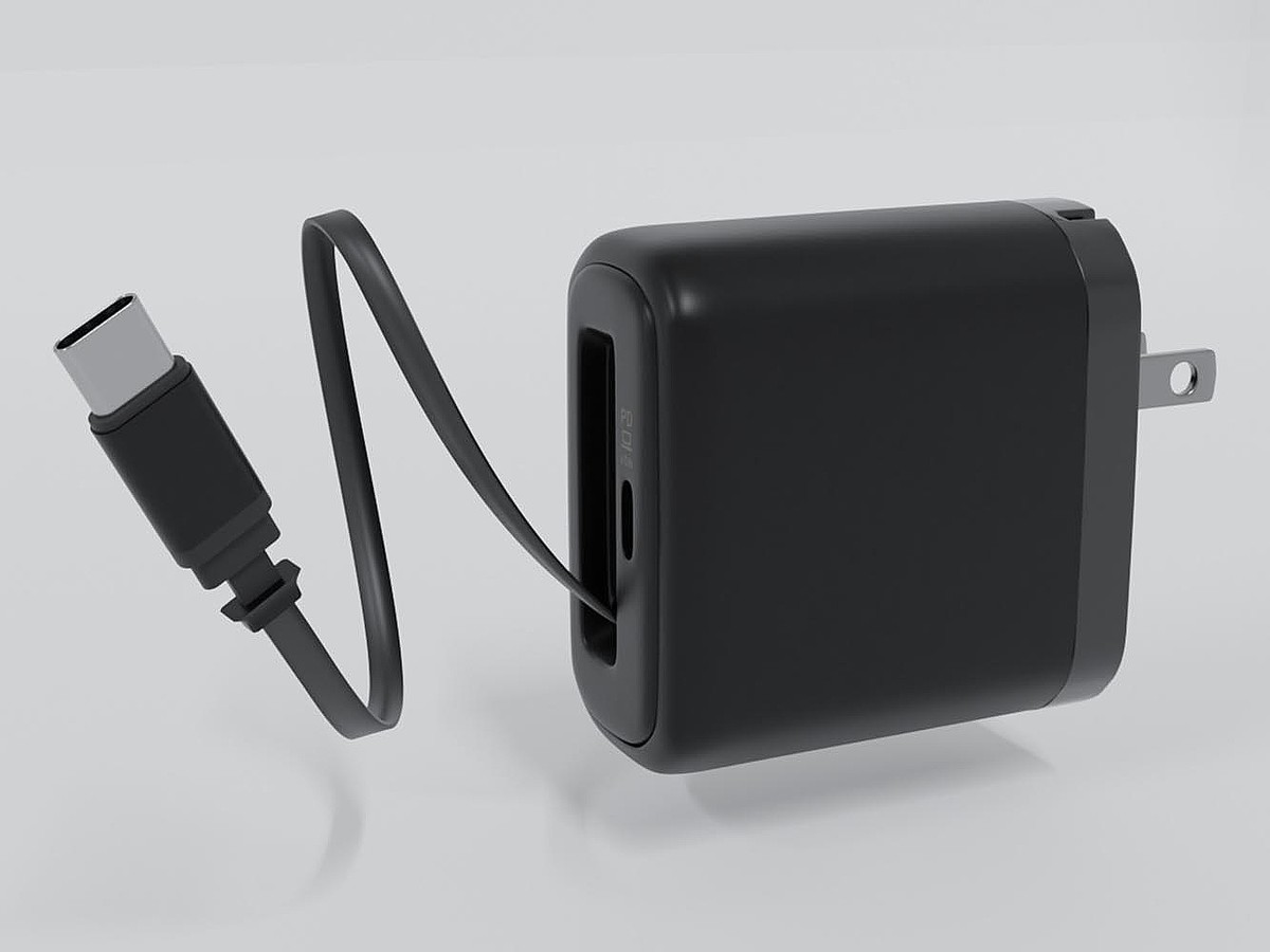 オウルテックがUSB充電器を発売 巻き取り式のUSB Type-Cケーブル内蔵