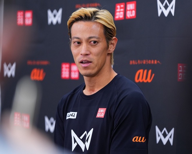 VVVフェンロ時代を振り返った本田。（C）SOCCER DIGEST