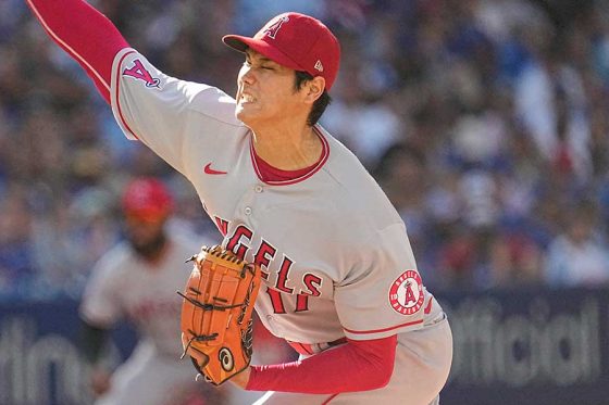 ブルージェイズ戦に先発したエンゼルス・大谷翔平【写真:ロイター】