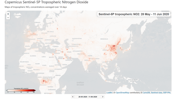 コロナで大気汚染が減少 どれほどか一目でわかるマップを公開