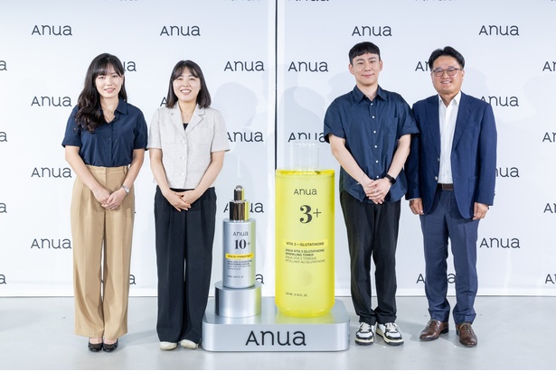 日本初となる「Anua」新商品発表会 期待できる効果などを説明