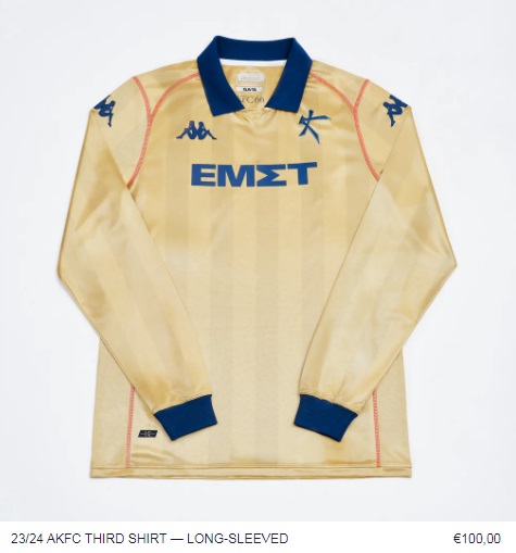 23/24 AKFC アテネ カリテアFC アウェー長袖シャツ 新品未使用 23/24 AKFC アテネ カリテアFC ホームユニフォームシャツ