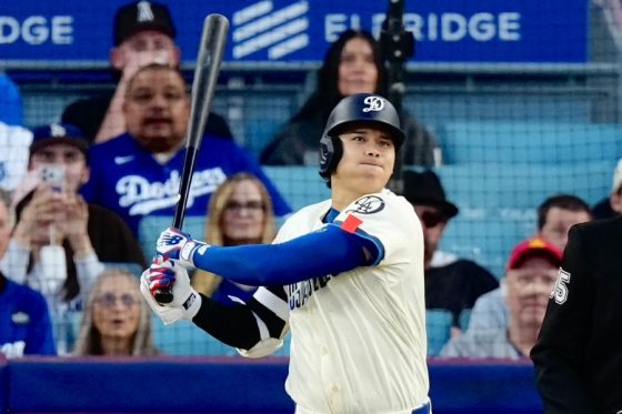 2打席目に本塁打を放ったドジャース・大谷翔平【写真:黒澤崇】