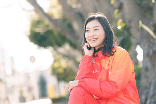「THE ANSWER」のインタビューに応じた競歩の岡田久美子【写真:松橋晶子】