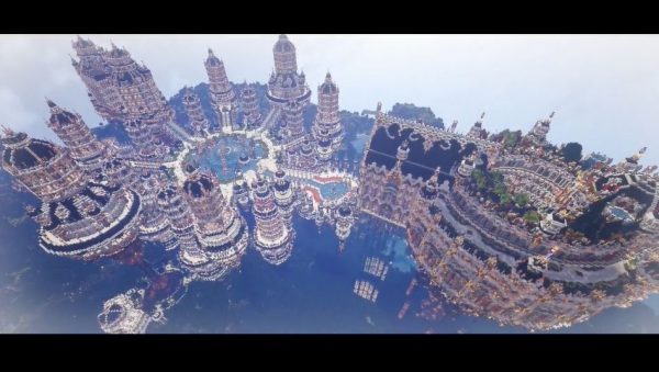 マインクラフトで巨大な王城 Chandella が完成 水を湛えたお城が夜にはシャンデリアのように輝き ただただ見入る の声 ライブドアニュース