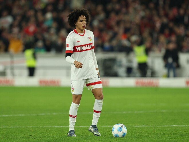 2022年の４月にシュツットガルトに加入したチェイス・アンリ。（C）Getty Images