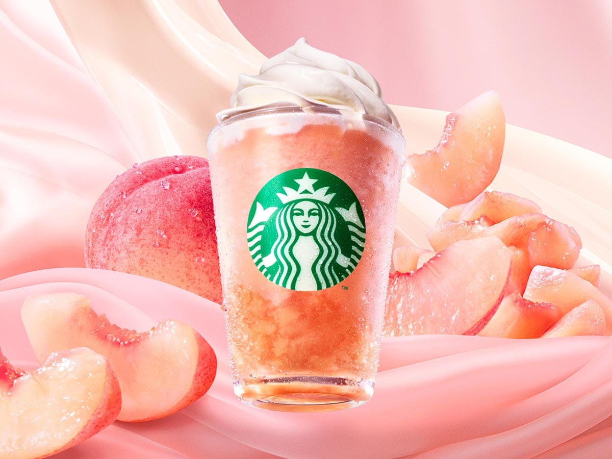 「ピーチ & ピーチミルク フラペチーノ」
