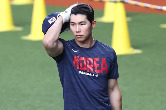 韓国代表のキム・ヘソン(ドジャース)【写真:加治屋友輝】