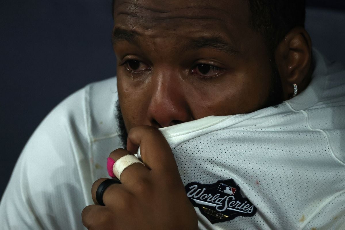 ワールドシリーズに敗れ涙するブルージェイズのブラディミール・ゲレーロJr.（C）Getty Images