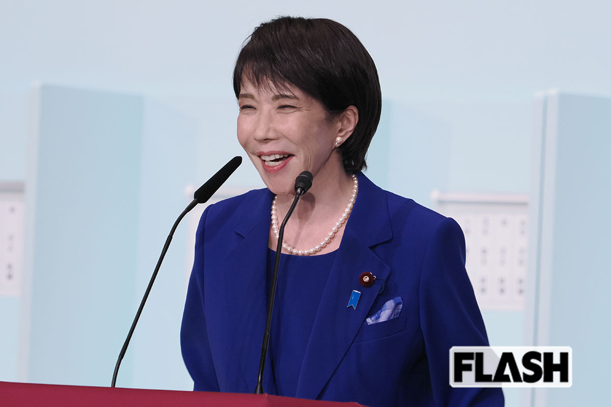 2025年10月4日、自民党新総裁に選出された高市早苗氏(写真・JMPA)