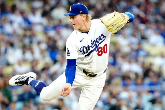 ジャイアンツ戦に先発したドジャースのエメ・シーハン【写真:黒澤崇】