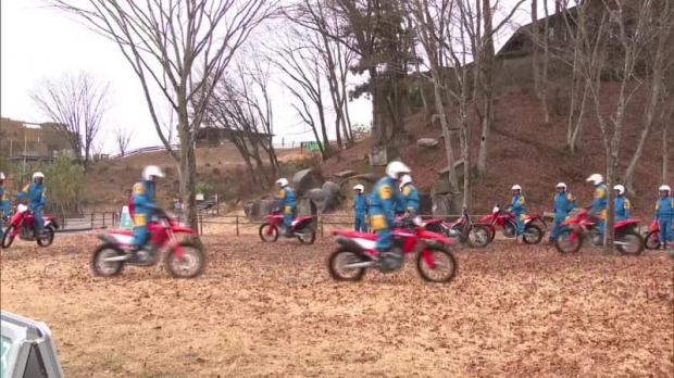 北関東３県の広域緊急援助隊が初の合同訓練　モビリティリゾート茂木でバイク運転の技術磨く