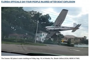 ����ƻϩ���ͤù���Ǥ��������ʵ��ʲ����ϡ�Fox News��2022ǯ8��22���ա�Stunning video shows Florida Cessna plane crashing onto Orlando road�ס�Raiah Collins/LOCAL NEWS X/TMX�ˡ٤Υ����꡼�󥷥�åȡ�