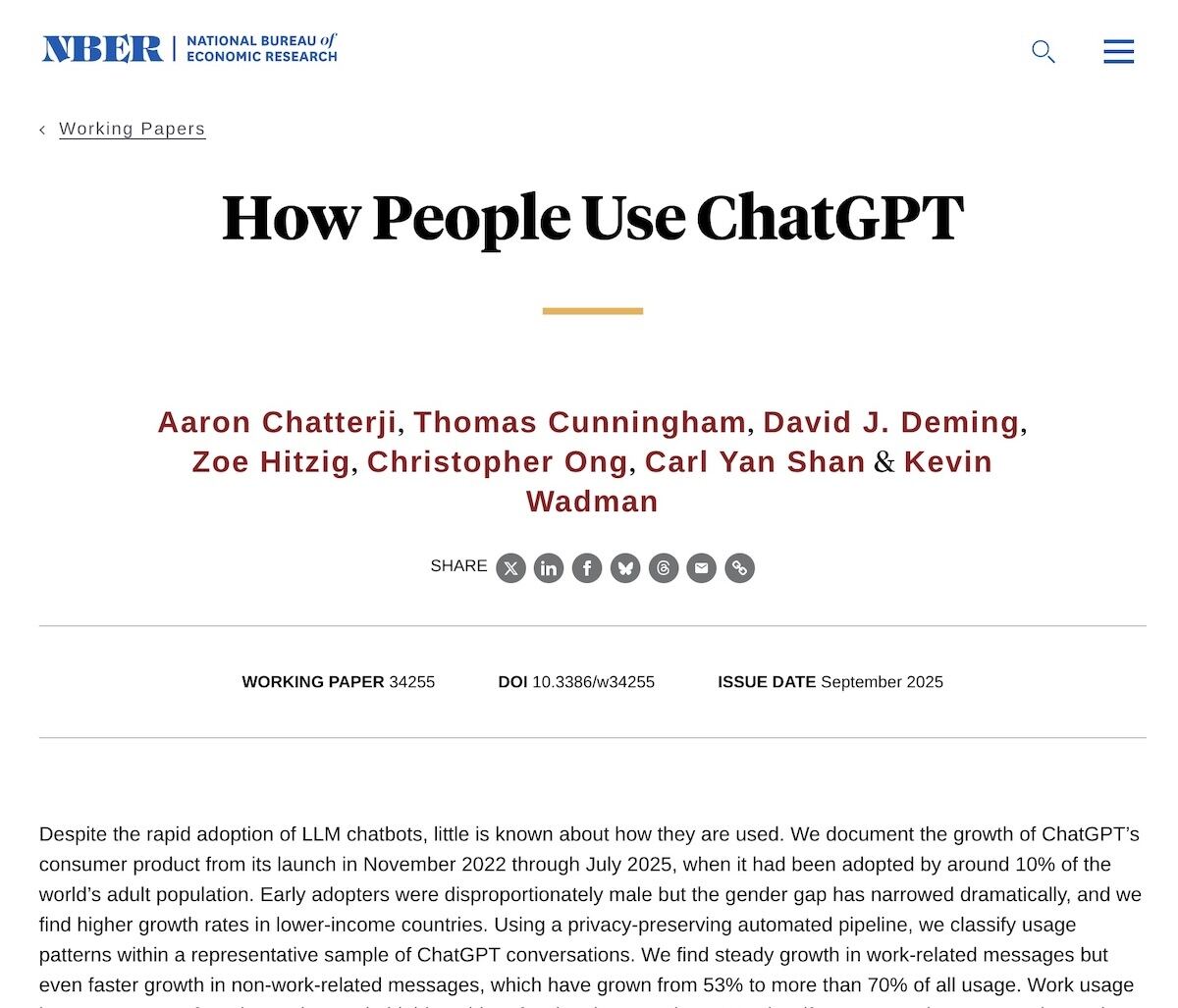 2025年には世界の成人の約1割が利用 ChatGPTの利用実態を調査