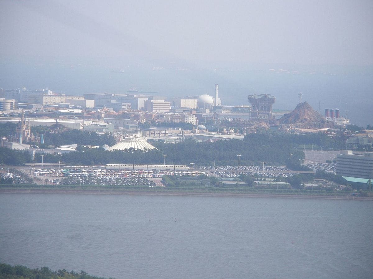 2009年8月29日、葛西臨海公園「ダイヤと花の大観覧車」からの眺め。東京ディズニーリゾート方向