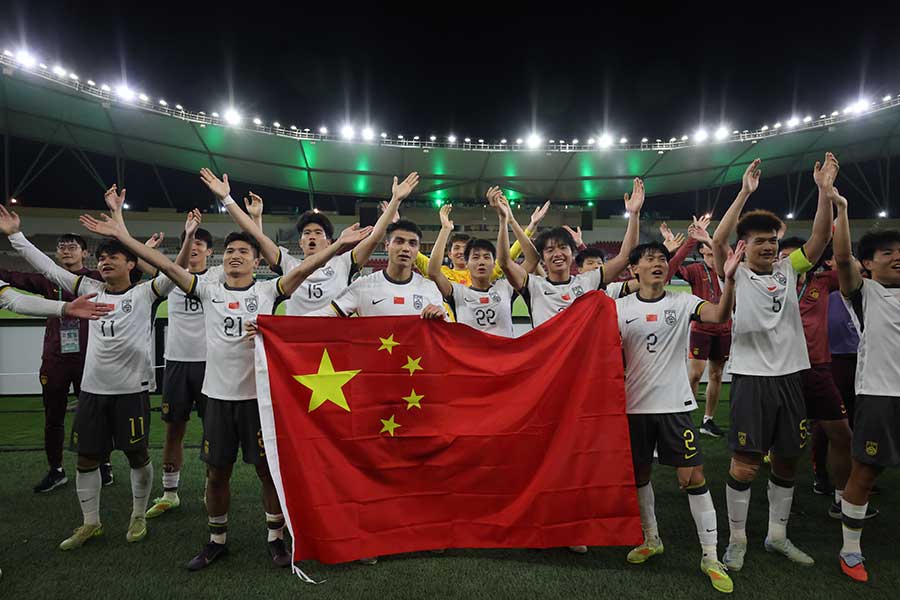 U-23アジアカップで初の決勝進出を果たしたU-23中国代表【写真：新華社/アフロ】