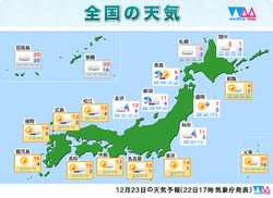 23日の天気予報。