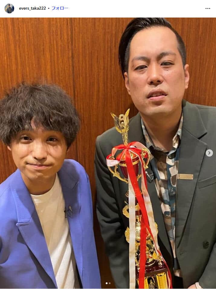 「エバース」左が佐々木隆史さん、右が町田和樹さん。佐々木さんのインスタグラム（＠evers_taka222）より