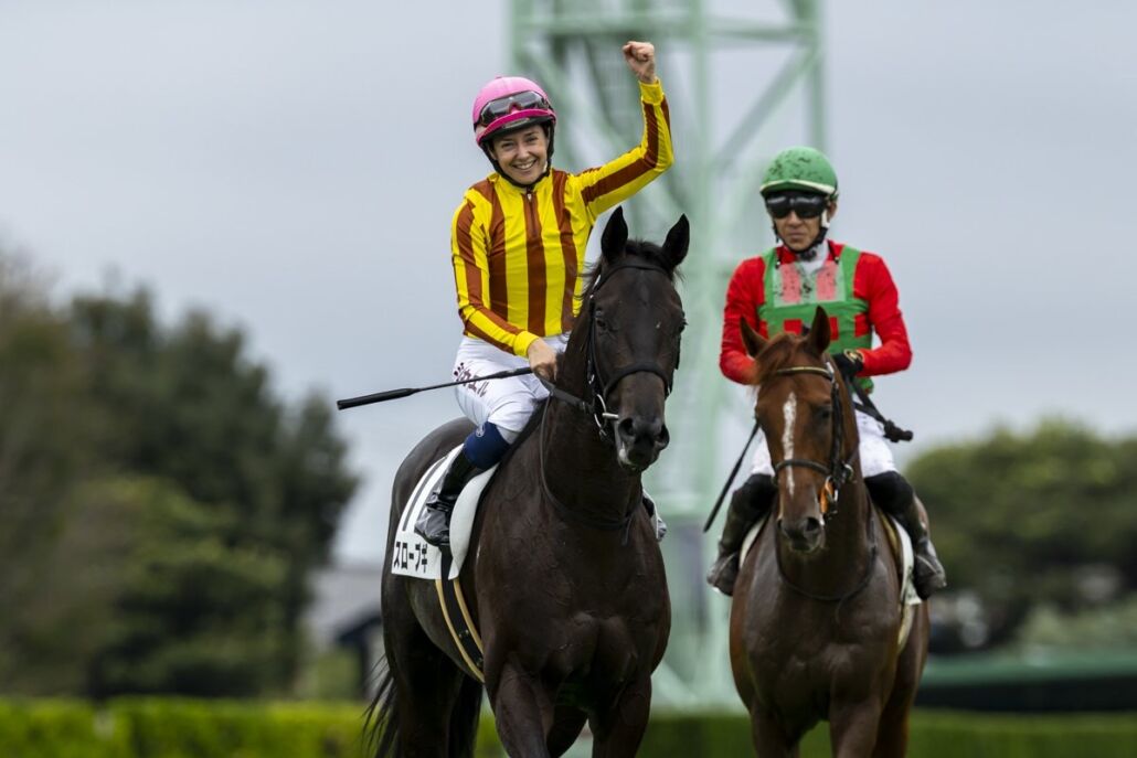 2歳新馬戦・スローブギとM.ミシェル騎手