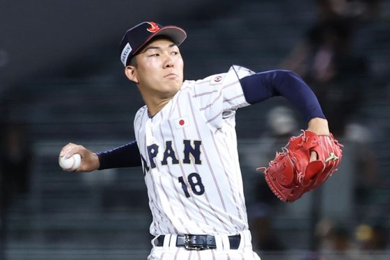韓国戦で力投したU18日本代表・石垣元気【写真:加治屋友輝】