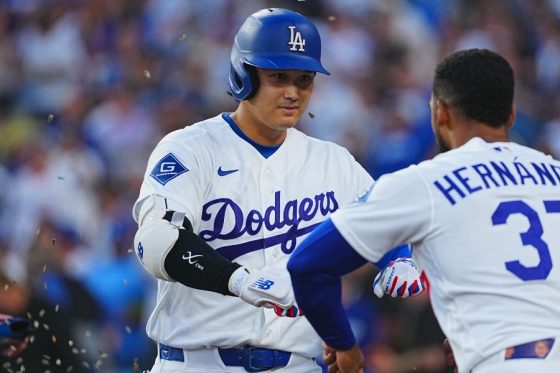 ロッキーズ戦で19号を放ったドジャース・大谷翔平【写真:荒川祐史】