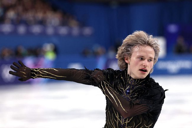 フィギュアスケート団体の男子フリーに出場した米国代表のイリア・マリニン【写真：ロイター】