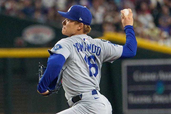 6回を投げ4安打無失点の快投を見せたドジャースの山本由伸【写真:ロイター】