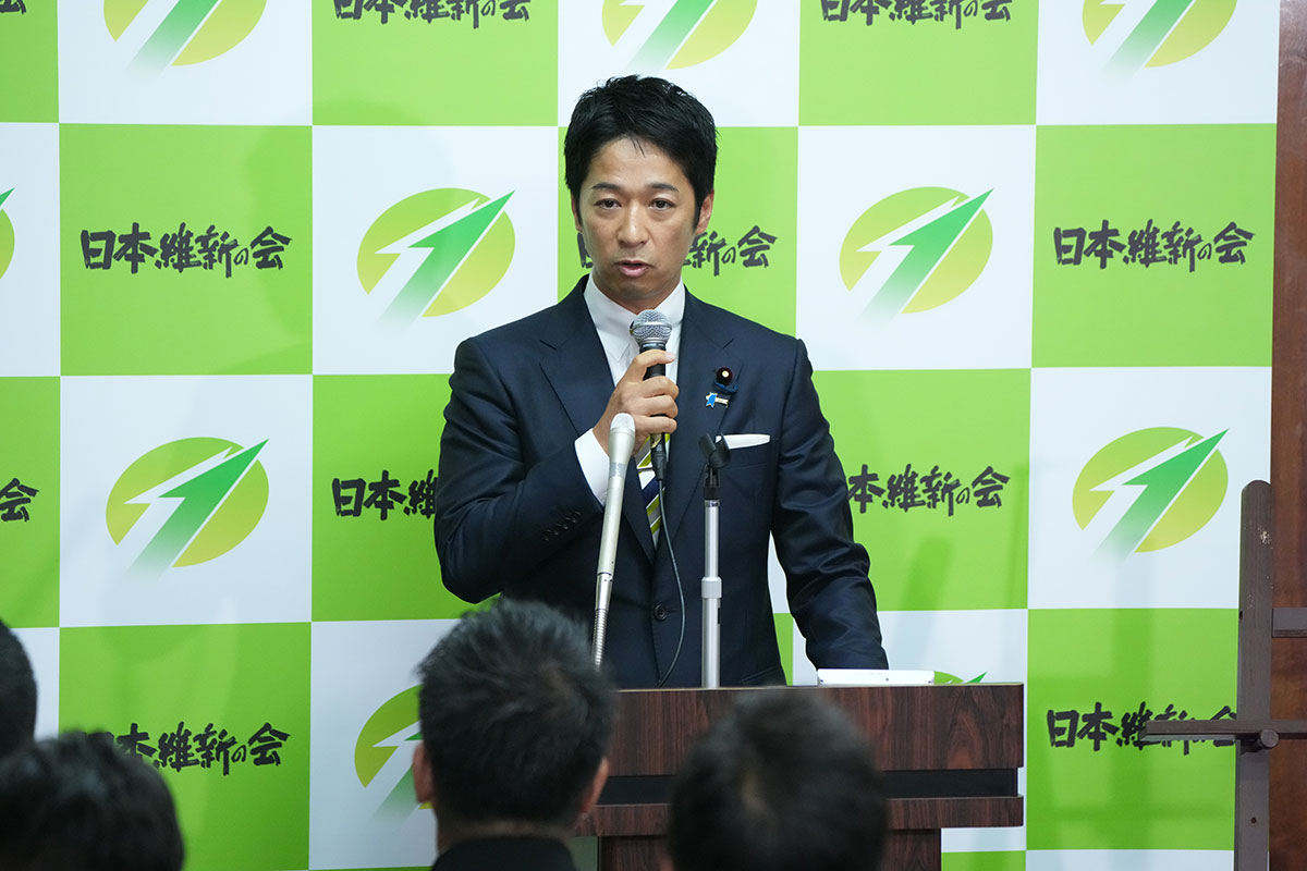 日本維新の会、藤田文武共同代表(写真・共同通信)