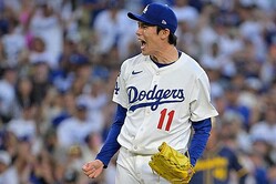 9回に登板したドジャース・佐々木朗希【写真：ロイター】
