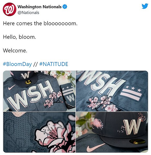 満開の桜をイメージしたワシントン・ナショナルズの特別ユニフォーム