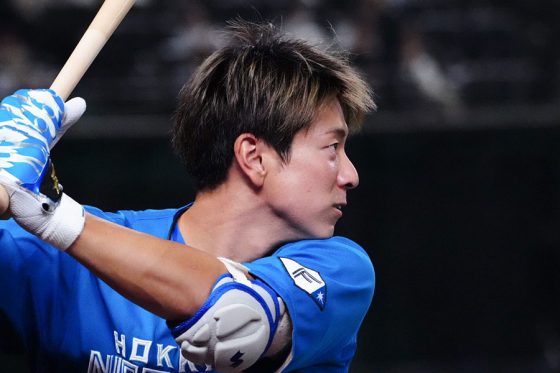 日本ハム在籍時の松本剛【写真:荒川祐史】