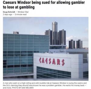 �����֥�ˤΤ�������������ʤ���줿�����Υۥƥ�ʲ����ϡ�Windsor Star��2019ǯ12��26���ա�Caesars Windsor being sued for allowing gambler to lose at gambling�ס�DAX MELMER / WINDSOR STAR�ˡ٤Υ����꡼�󥷥�åȡ�
