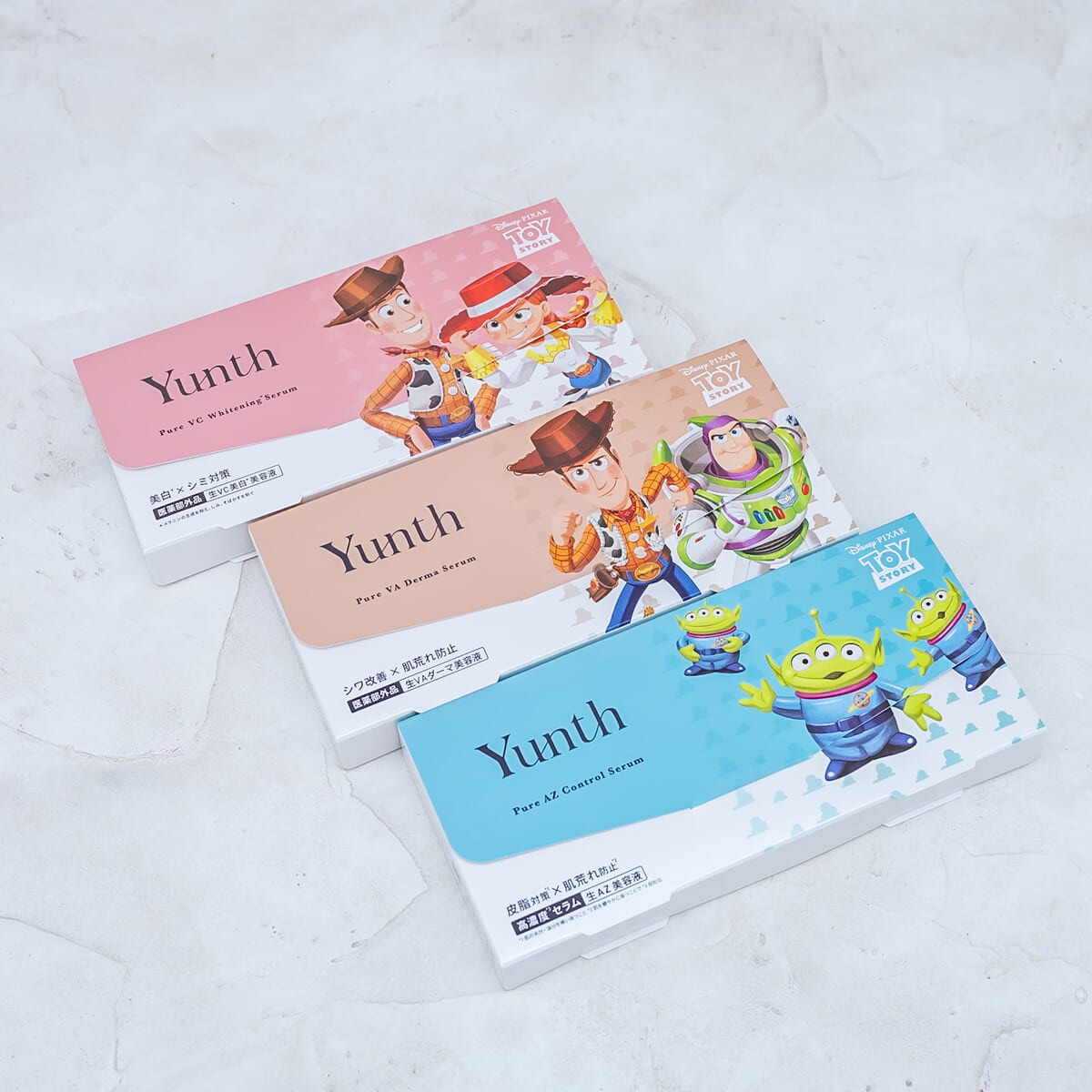 ウッディやバズパッケージの美容液！Yunth ディズニー＆ピクサー『トイ