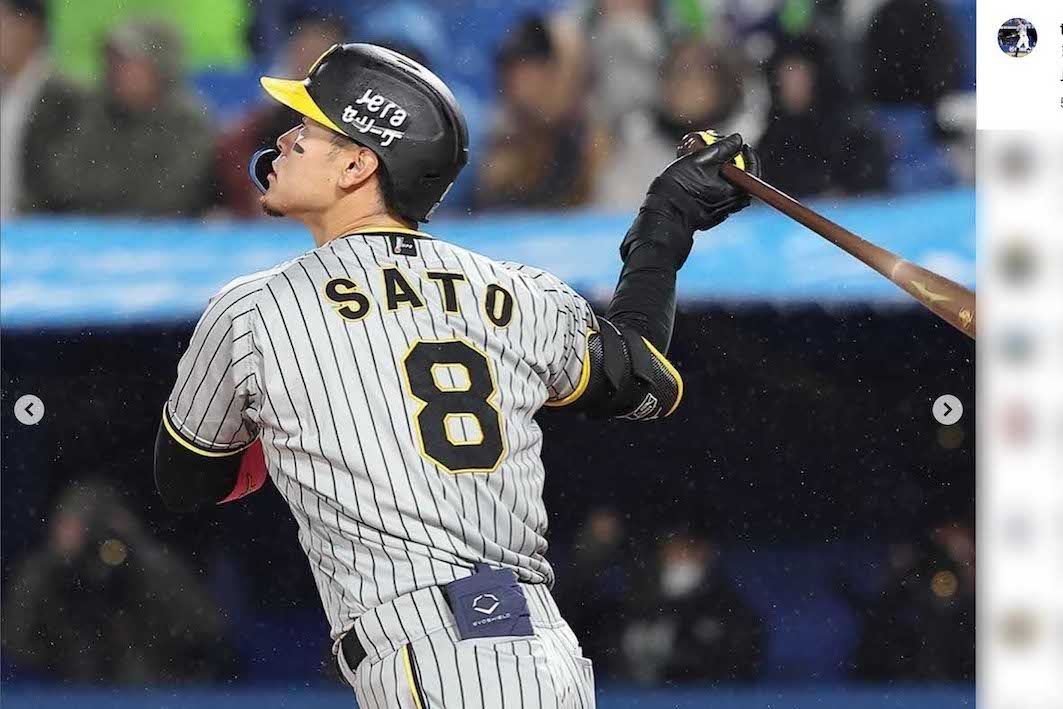 阪神タイガースの佐藤輝明（本人のインスタグラムより）