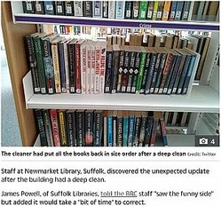 閉鎖中の英図書館で本を 背の順 に並べる 清掃員のミスが笑いに ライブドアニュース