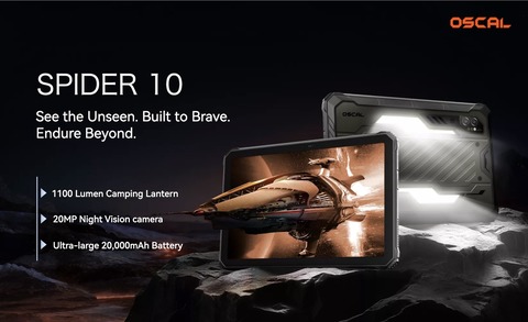 フラッグシップタフネスタブレット「OSCAL SPIDER 10」が発表!10月10日発売、価格は5万9971円。記念セールで36%OFFの3万8669円に【PR】