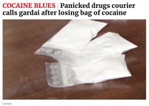 薬物を運んでいた男、通報せずとも逮捕される運命だった(画像は『Sunday World 2020年10月22日付「COCAINE BLUES Panicked drugs courier calls gardai after losing bag of cocaine」』のスクリーンショット)