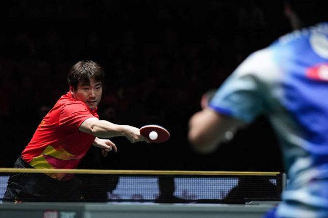 松島輝空と対戦した梁靖崑【写真：新華社/アフロ】