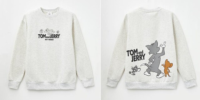 トムとジェリー 長袖 ホワイト 白 - Tシャツ