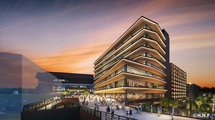 商業・オフィス施設の開業イメージ（北海道ボールパークFビレッジ発表資料より）