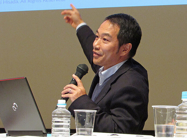 会津発のイノベーションについて熱く語る会津ラボの久田雅之さん