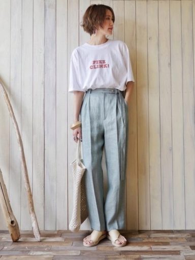 リラクシー気分が夏にハマる リネンワイドパンツ 魅せる大人コーデの作り方 Peachy ライブドアニュース